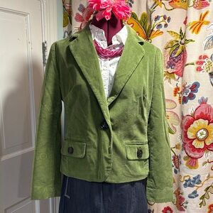 Talbots Mossy Green Corduroy Blazer